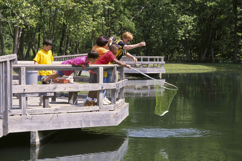 Babies enjoy fishery