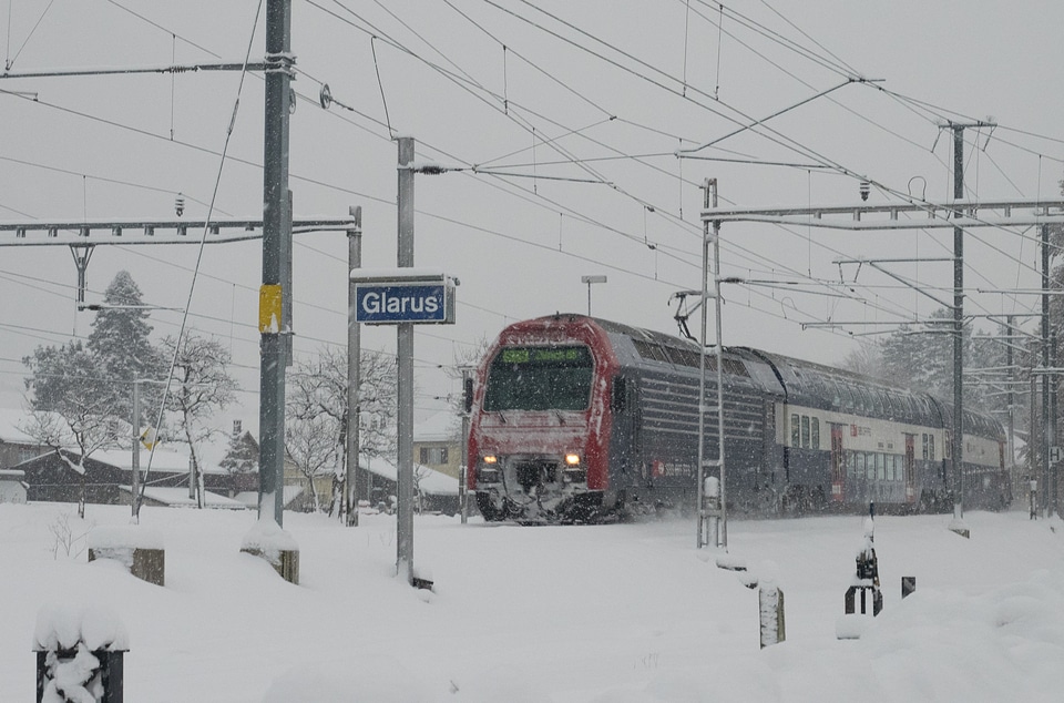 Winter swiss federal railways wintry