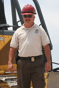 Bulldozer dependent man