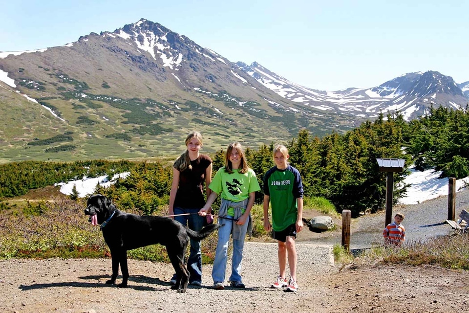 Girl mountain stock