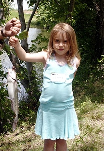 Cute female child fishery