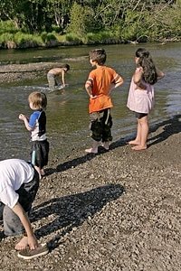 Babies brook playing