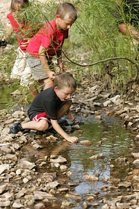 Babies outdoor playing