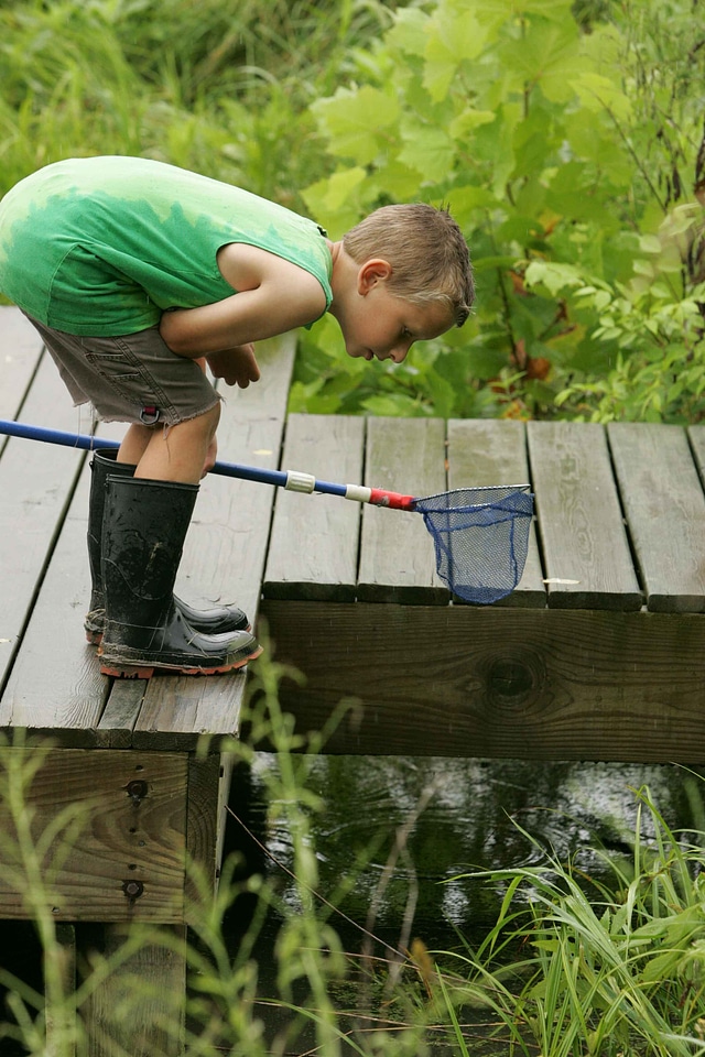 Boy looking water