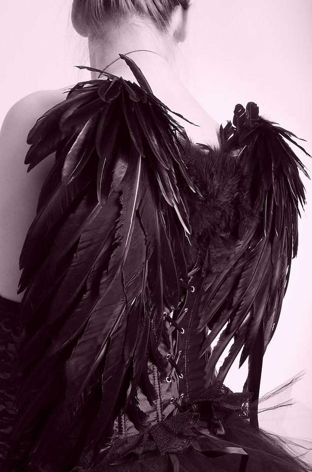 Feather angel black