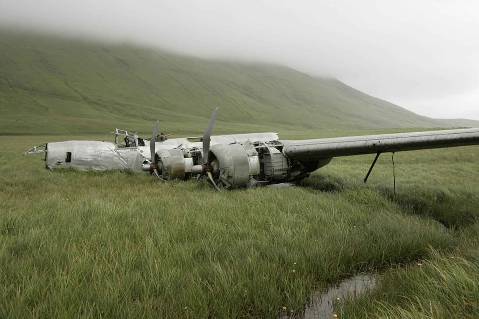 Airplane close-up destruction