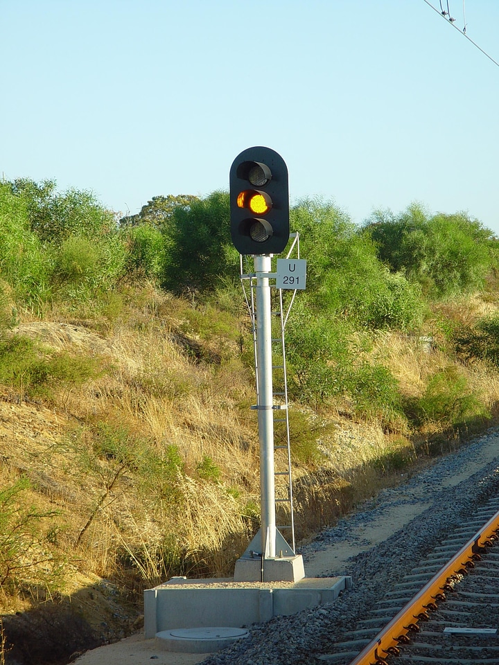 Amber railway signal