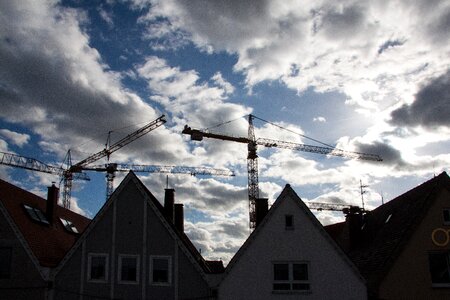 Clouds backlighting city