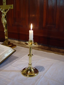 Brass candle holder photo