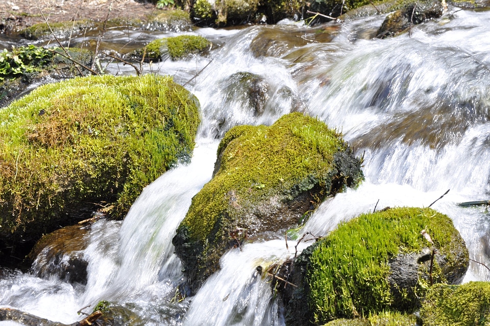 The flow of the river natural upstream