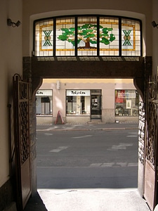 Entrance glass stained glass