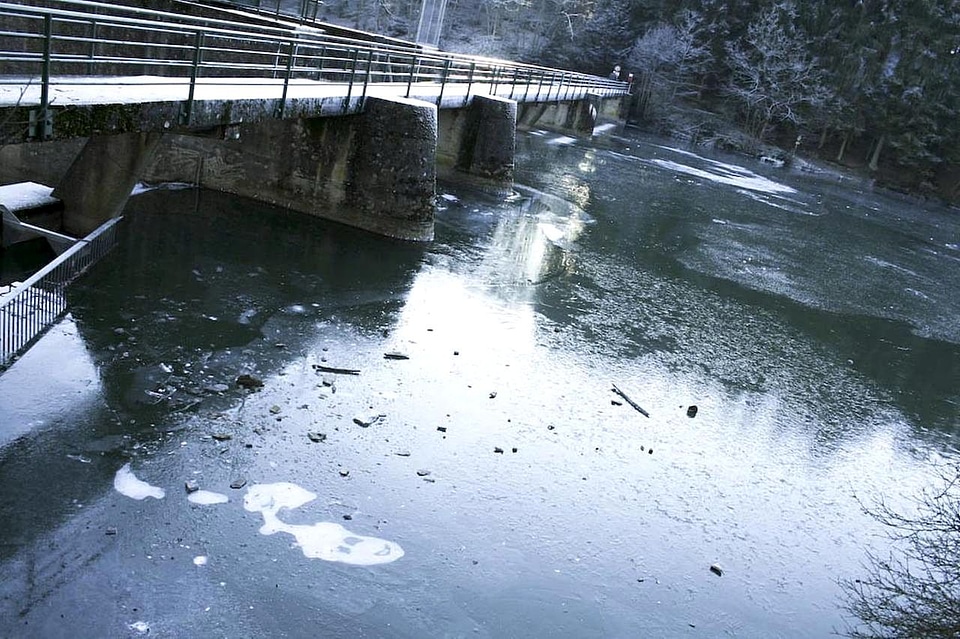 Bridge reflection water