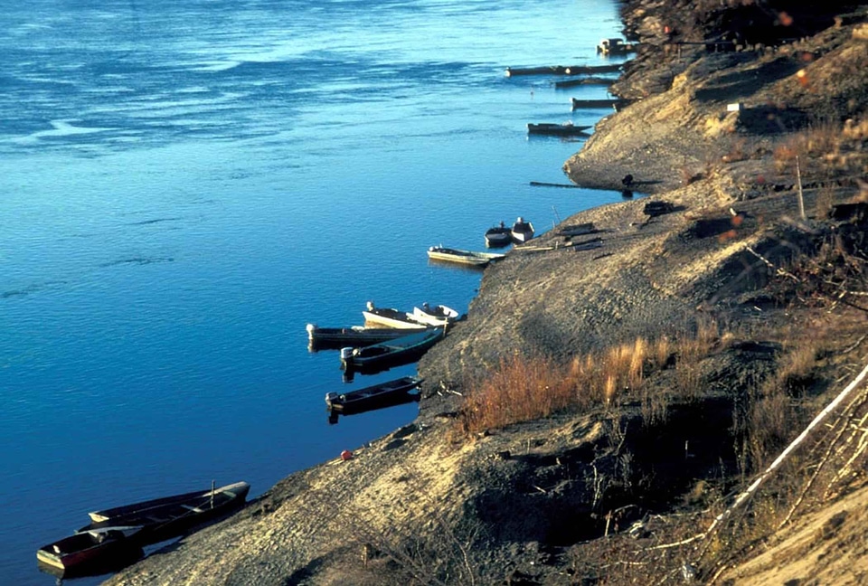 Boats river shoreline