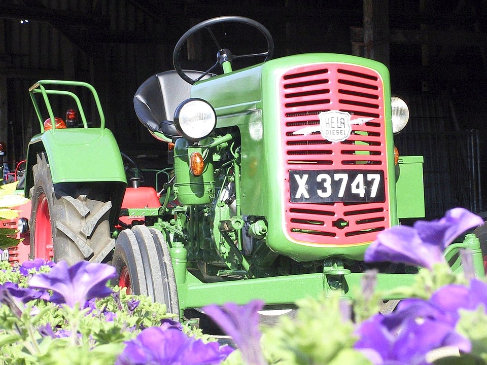 Ancient greenery tractor