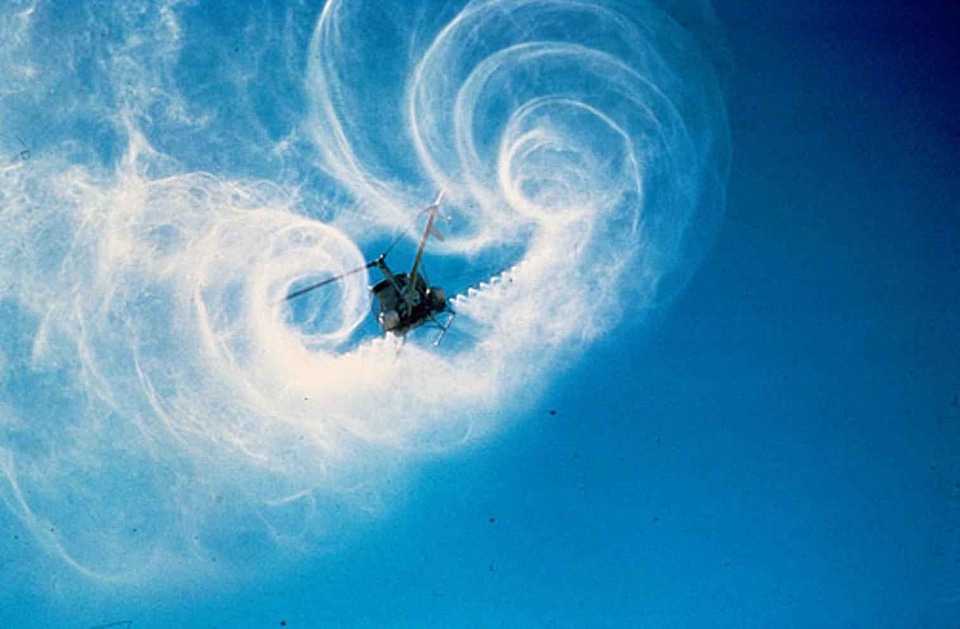 Helicopter sky spray