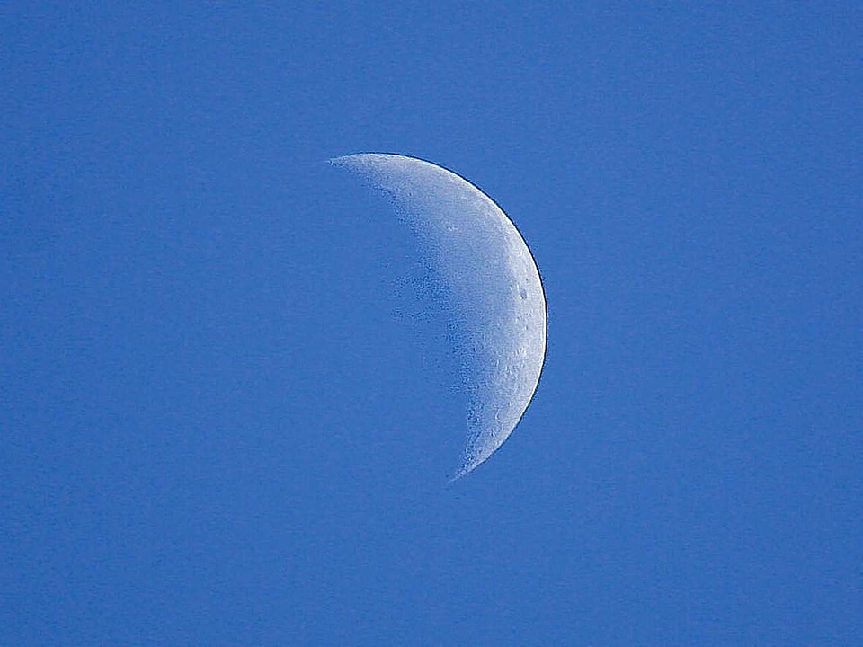 Blue blue sky moon