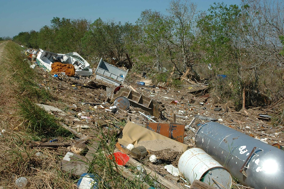 Debris hurricane wake
