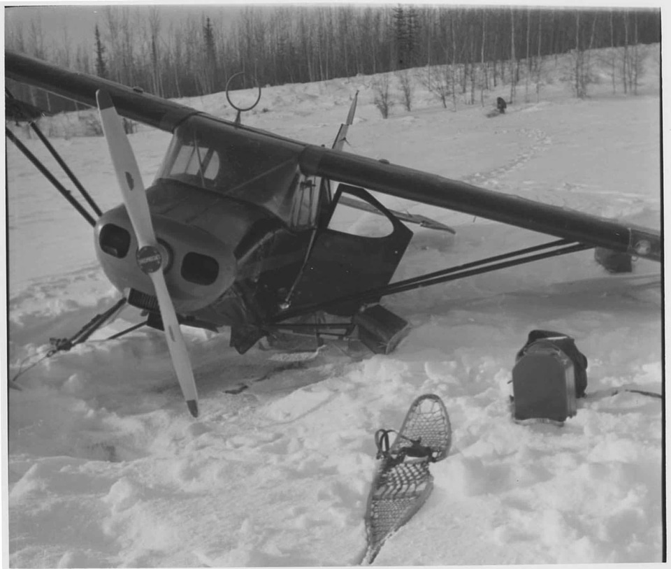 Biplane little snow