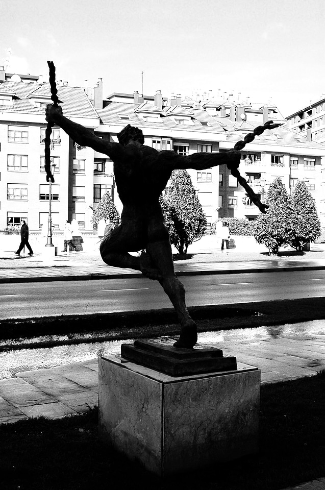 Asturias chains black and white photo