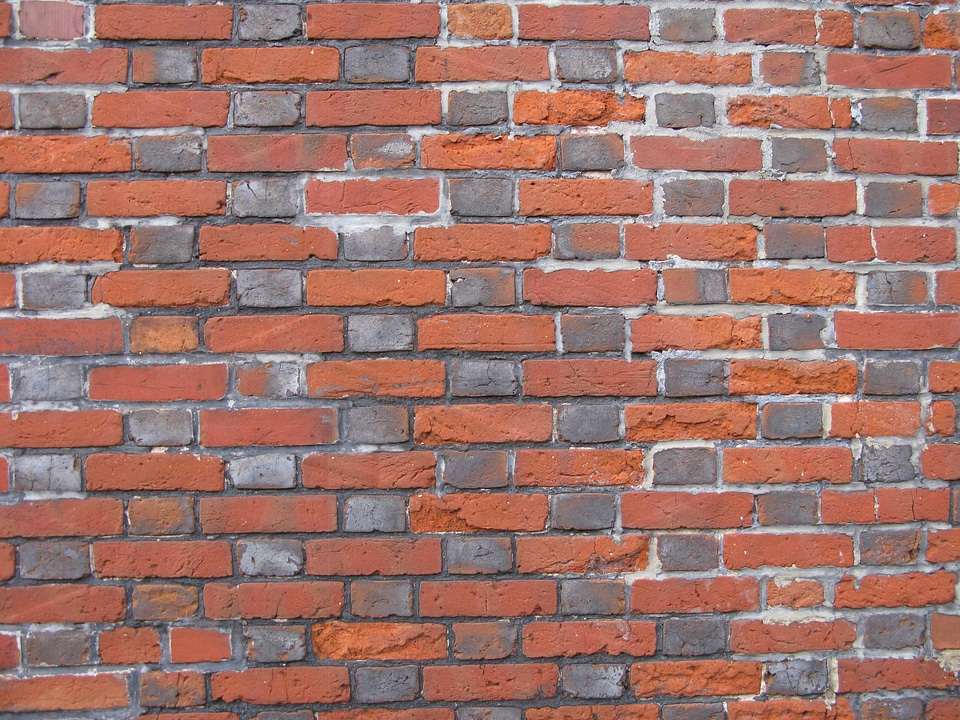 Red stone stone wall