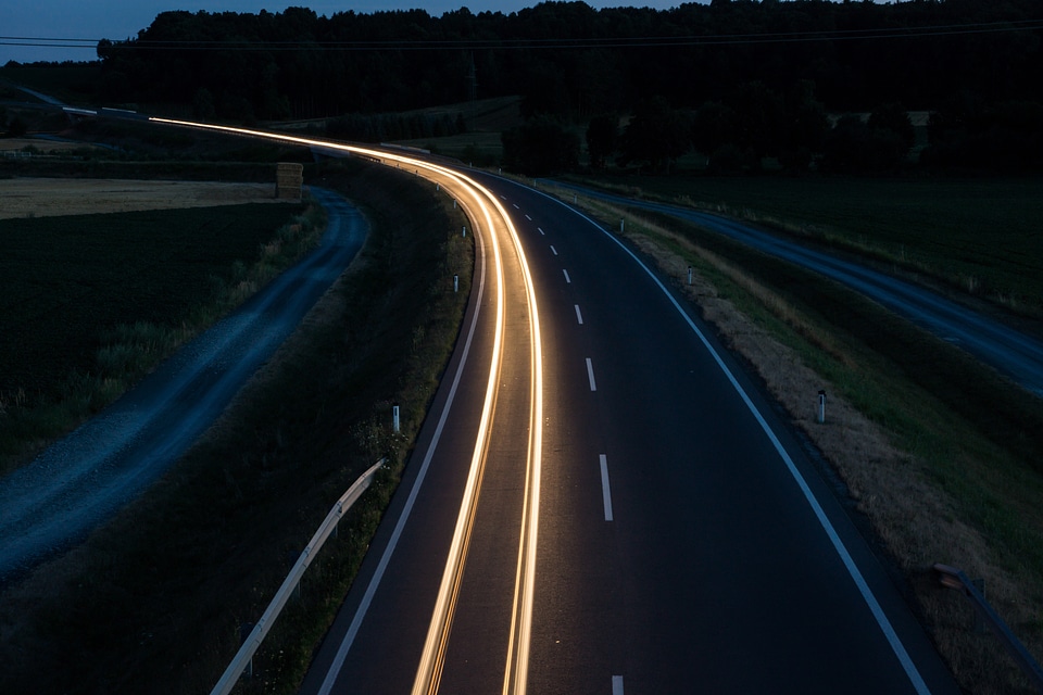 Tracer spotlight long exposure