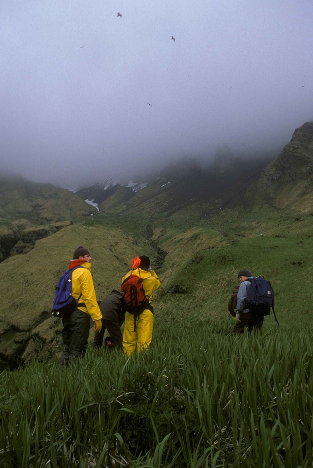 Climbing crew mountainside