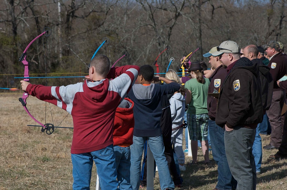Archery group practice