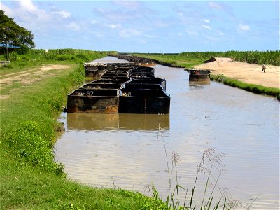 28barges for carrying sugar cane from fields photo