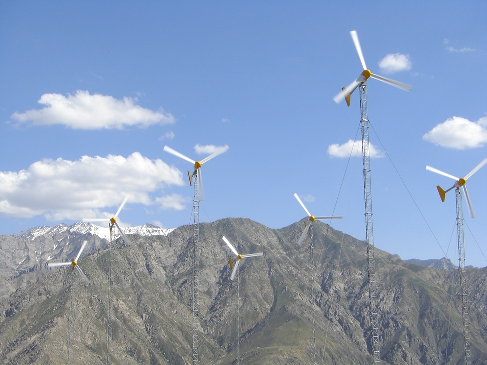 Wind farm wind turbines windmills