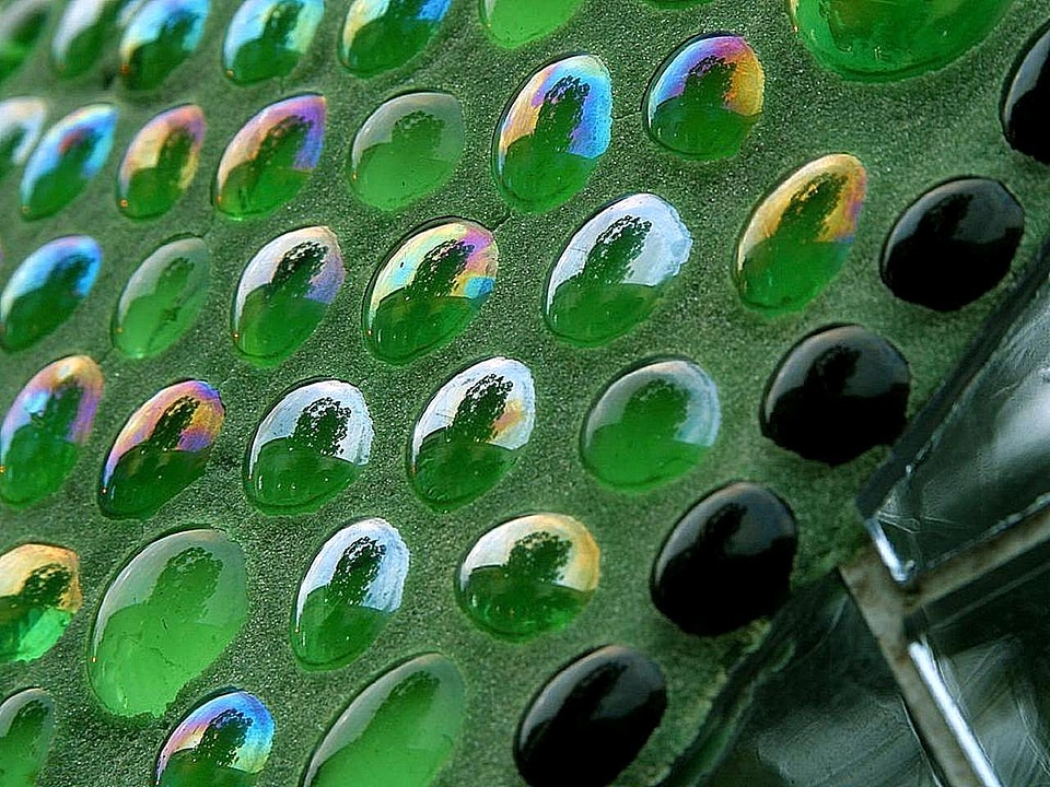 Glass greenery sculpture
