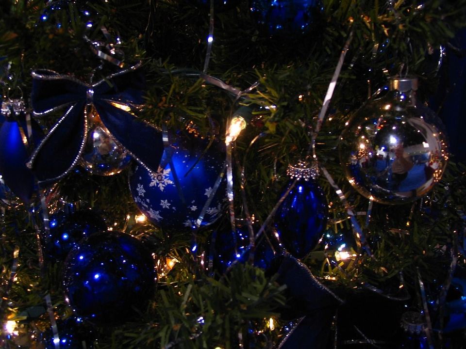 Blue christmas glass