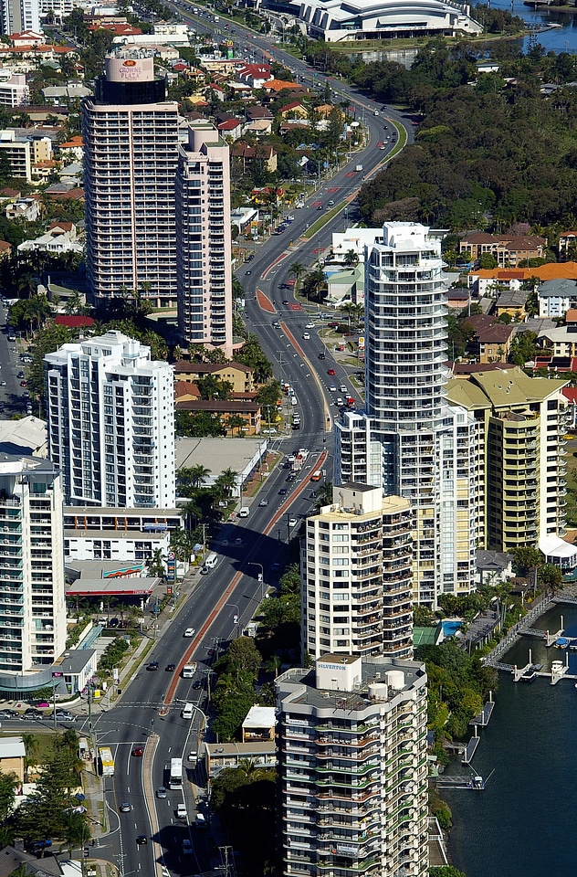 Towers road buildings