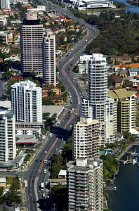 Towers road buildings photo