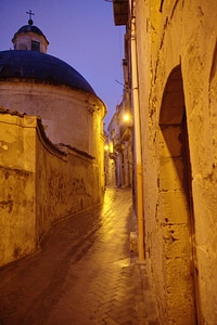 Evening twilight historic center