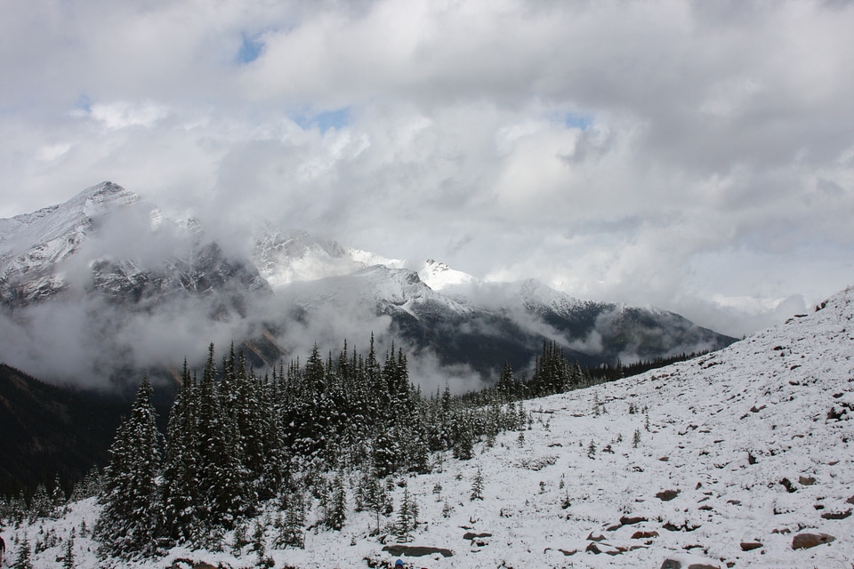 mount Edith Cavell and Angel Glacier in Jasper National Park