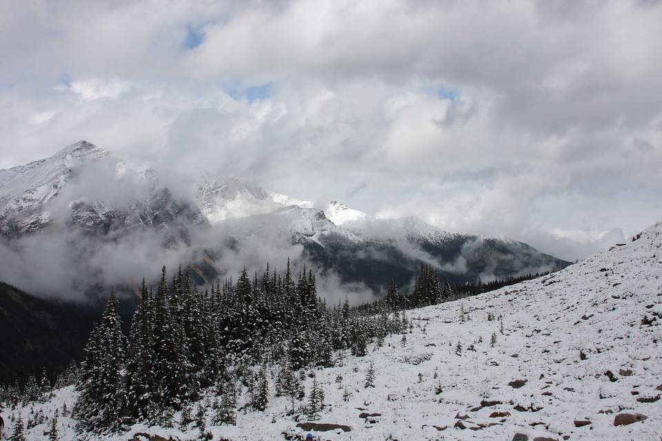 mount Edith Cavell and Angel Glacier in Jasper National Park photo