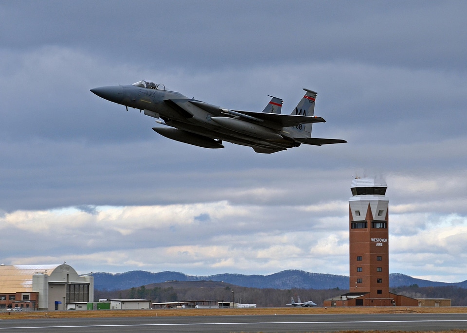 An F-15 Eagle takes off