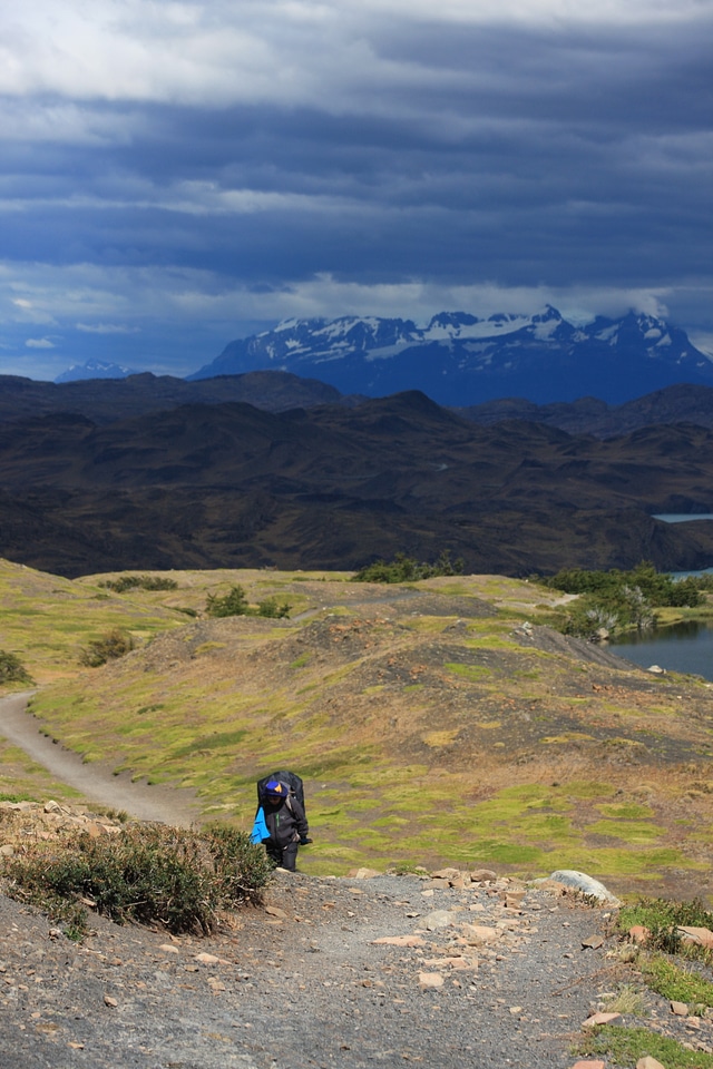 People trekking to see Horns of Paine in Torres Del Paine
