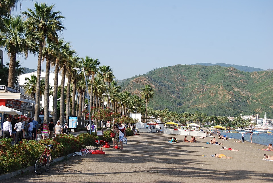View over the beach of Marmaris in Turkey