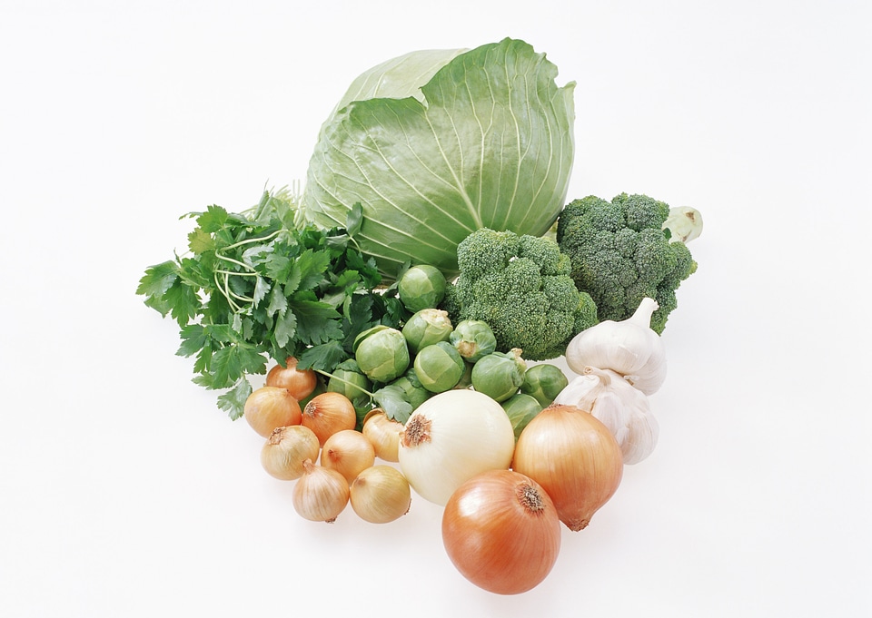 fresh vegetables pok choym leeks, onion, broccoli and garllic