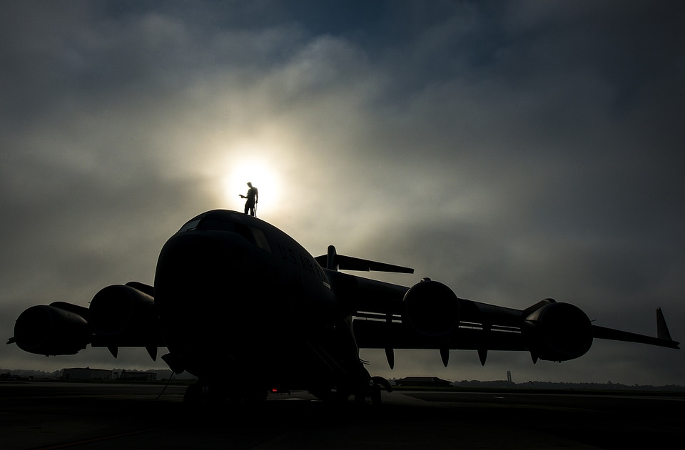 top of a C-17 Globemaster III