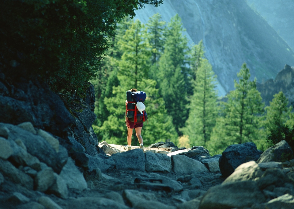 Summer hiking in the mountains