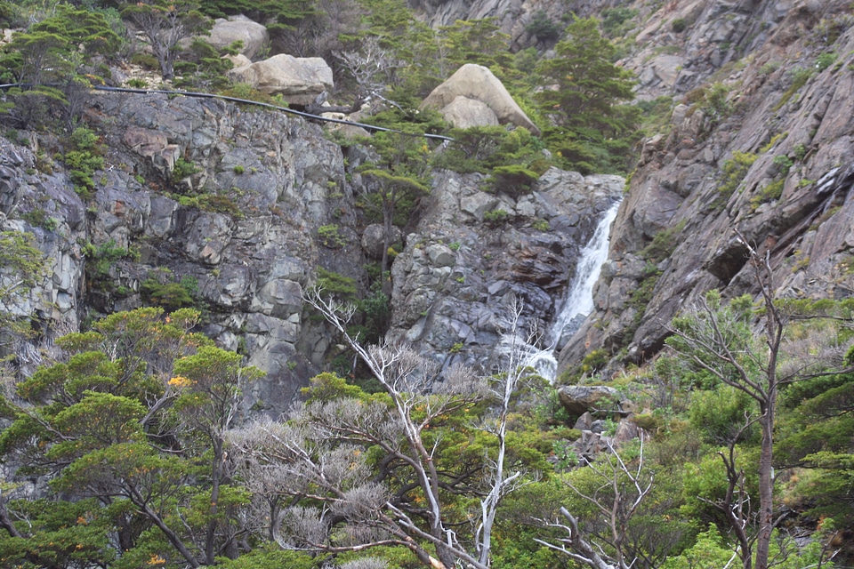 Water fall on a rock in the Vicente Perez Rosales National Park
