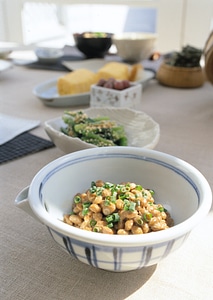 Natto, fermented soybeans photo