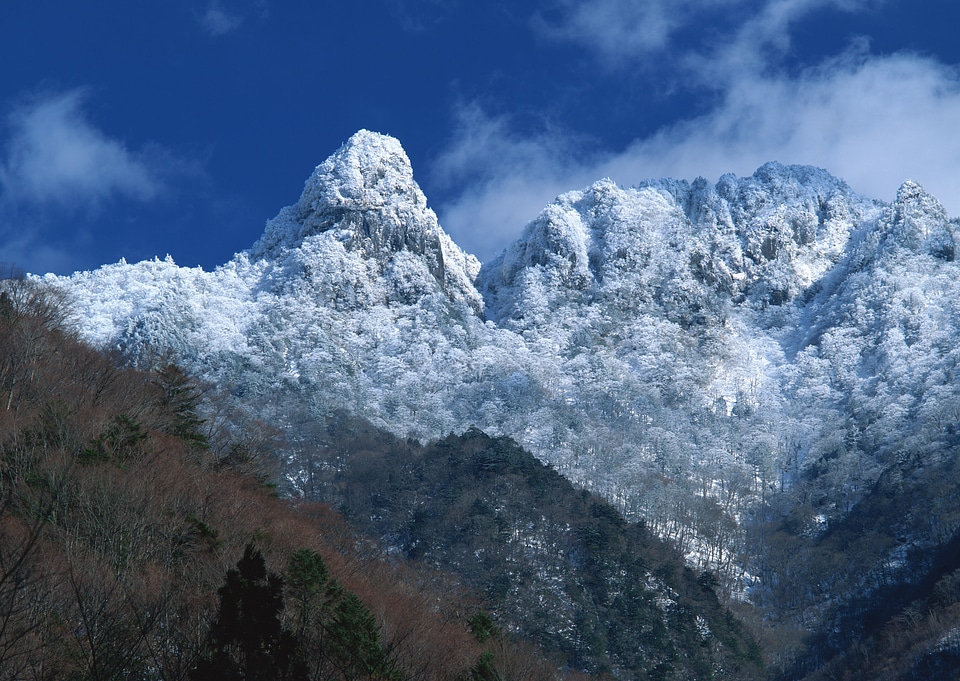 Mountains with snow in winter