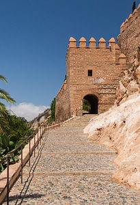 the walls of the Alcazaba of Almeria, in Almeria, Spain photo