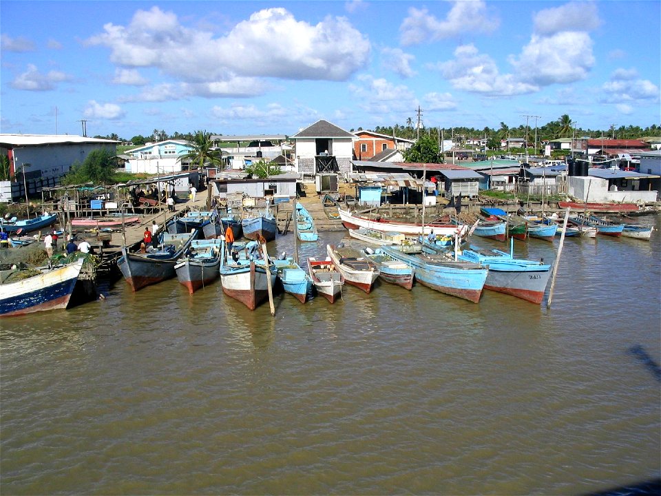 8View of boats on Berbice river at Rosignol