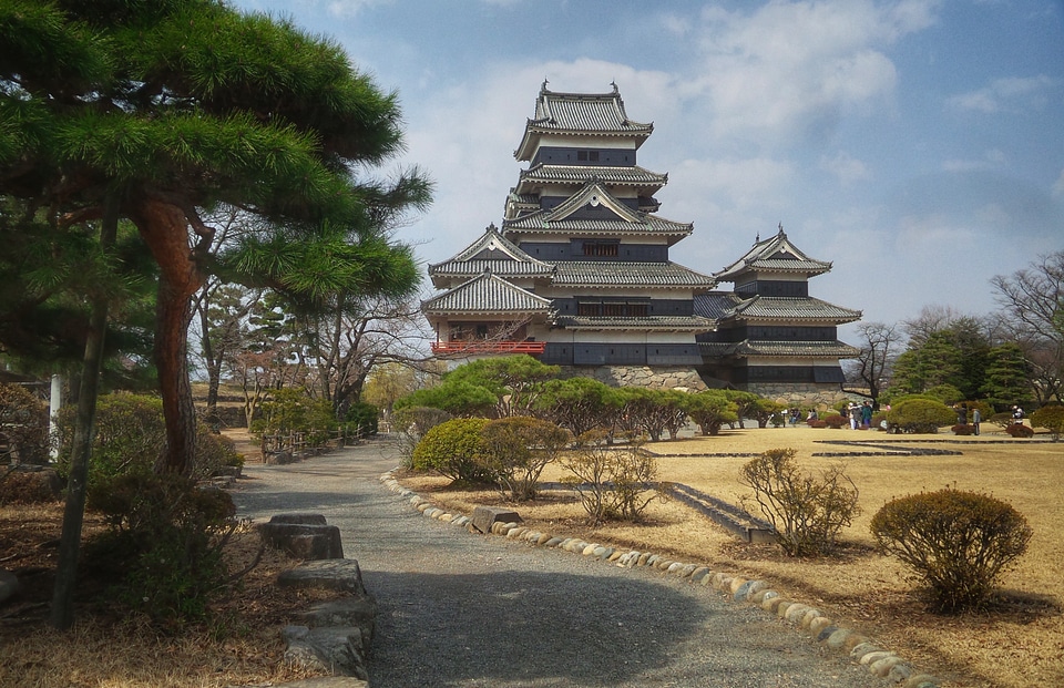 The architectural roof of a temple in Japan