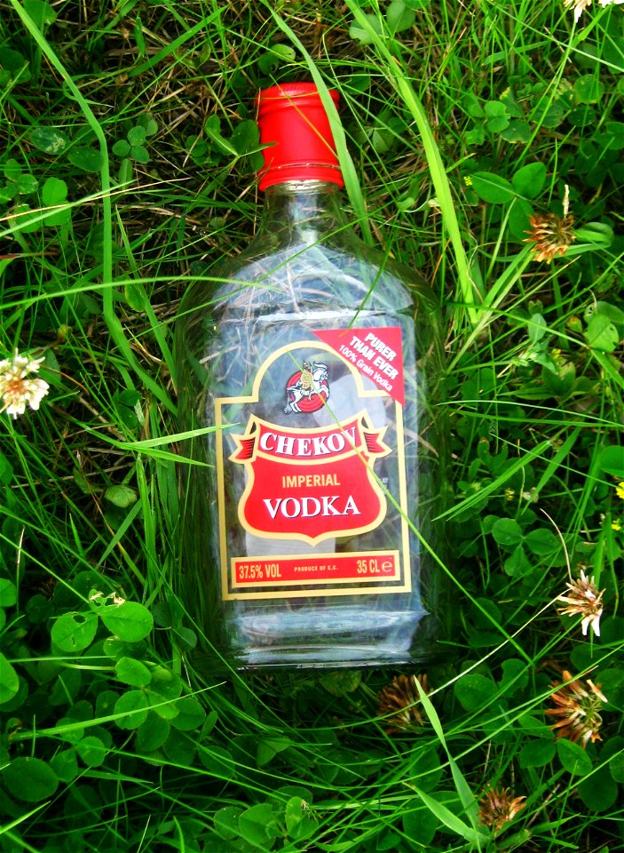 Vodka Bottle in Clover