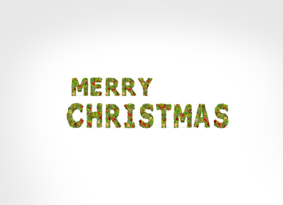 Merry Christmas inscription and white background